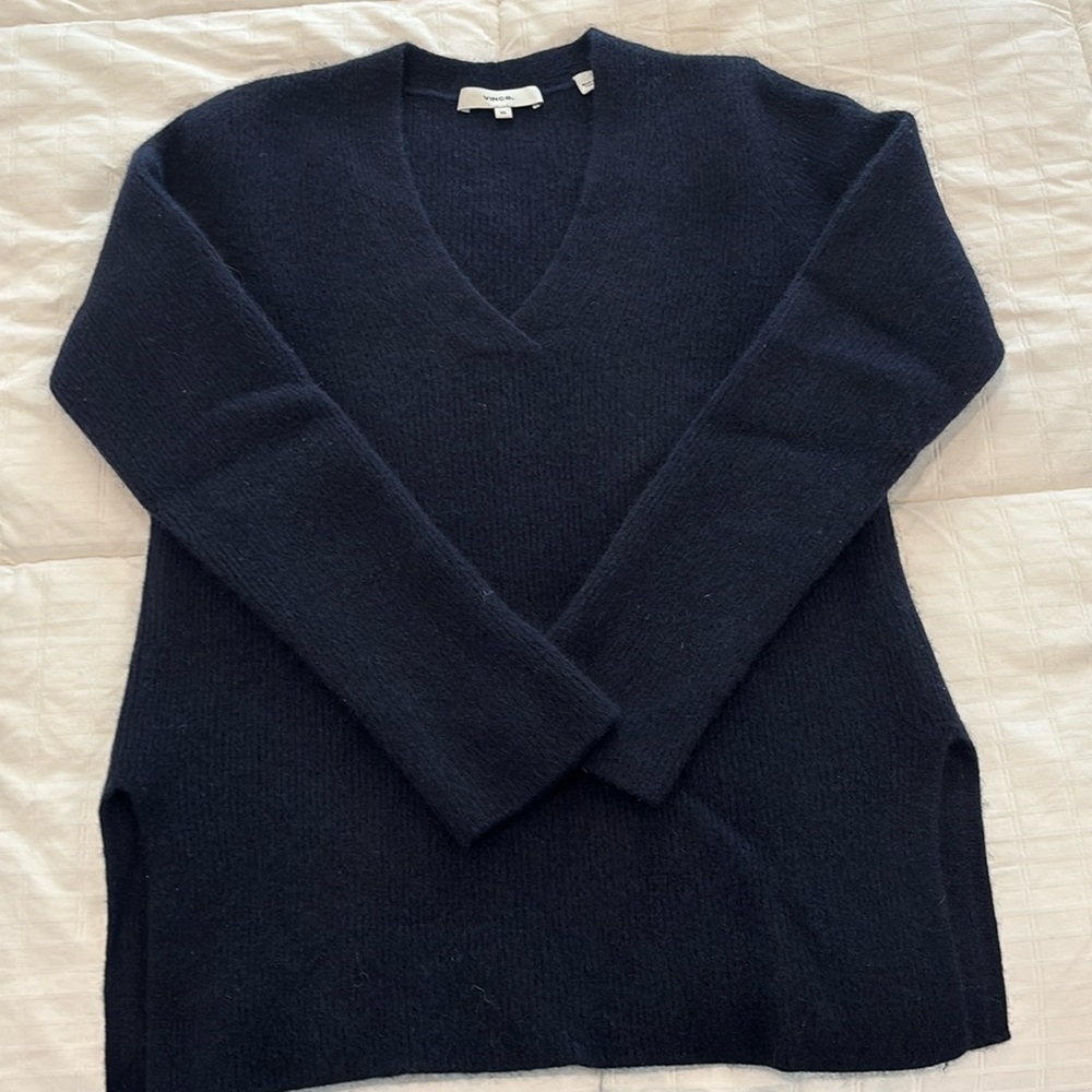 Vince Navy V-Neck Sweater